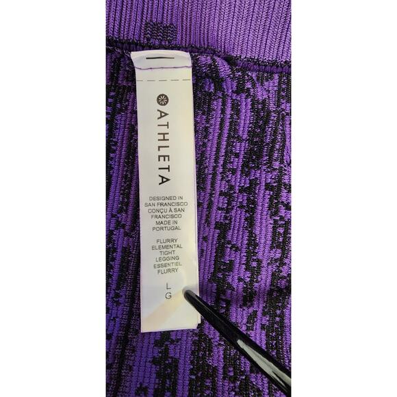 Athleta Flurry Elemental Leggings Size Purple/Black Size Large - Picture 6 of 7
